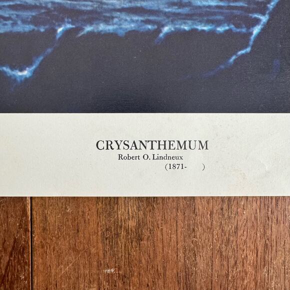 Chrysanthemum Pink Pastel Floral PRINT  Robert O. Lindneux Pre-1970 22 x 17.5" - Picture 3 of 8